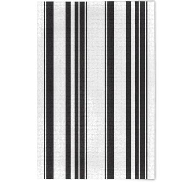 Imagem de Quebra-cabeças 500 peças arte animal desenho animado minimalista preto branco listrado quebra-cabeças legais para adultos família elefantes brancos presentes, 500 peças, 52 cm x 37,8 cm