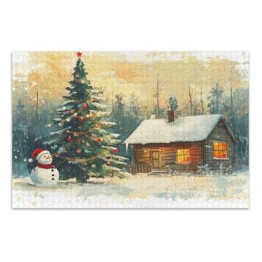 Imagem de Cabana de Natal aconchegante quebra-cabeças de fantasia para adultos com letras nas costas quebra-cabeça adulto 500 peças