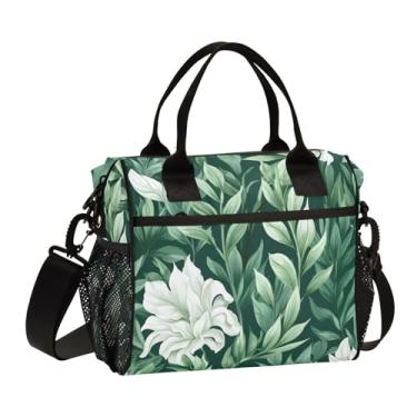 Imagem de GAIGEO Lancheiras verdes escuras verdes para adultos, lancheira reutilizável grande, lancheira de viagem, M