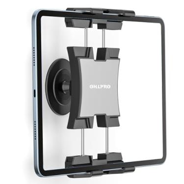 Imagem de OHLPRO Suporte de parede para tablet para iPad, upgrade 360° giratório ajustável sem broca 3M suporte adesivo para cozinha compatível com smartphones de 5-13 polegadas, iPads, Samsung Tab Fire HD