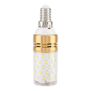 Imagem de HEEPDD Lâmpada de Milho LED E14 12W, Lâmpada de Vela Cilíndrica Branca Quente Com Sombra Transparente para Lustres e Arandelas (Branco quente 12 watts)
