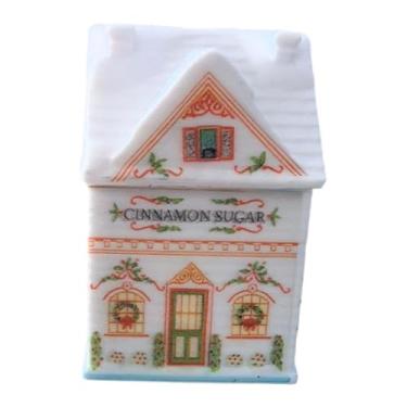 Imagem de WeiLaiKeQi Recipiente para temperos em formato de casa de Natal, decoração natalina portátil, peça central, pote de especiarias, garrafa para culinária, Style C