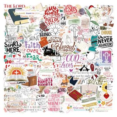 Imagem de 178 peças de adesivos cristãos de garrafa de água de vinil à prova d'água adesivos cristãos bíblicos para quadro de oração diário, presentes religiosos inspiradores para crianças, adolescentes