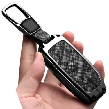 Imagem de Capa para chave de carro em couro de liga de zinco Capa para chave compatível com Kia GT Line/Forte/Seltos/K3/K5/Sportage/Ceed/Soul/Smart Pao/Ace Kaiku/E/Pao Capa para chave(Black-1)