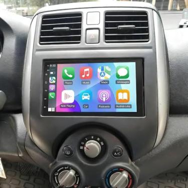 Imagem de Rádio estéreo para carro de 17,78 cm para Nissan Versa 2012-2019, estéreo duplo Din de 2 + 32 G para unidade principal Nissan Versa com câmera de reserva, tela sensível ao toque, Android, Bluetooth