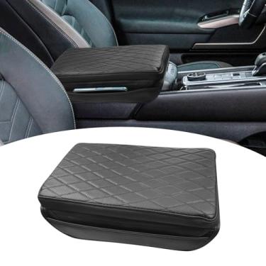 Imagem de RUIANTE Capa de console central compatível com Nissan Pathfinder 5ª geração 2022-2025 protetor de proteção de braço de couro napa de camada dupla com 2 acessórios de bolsas de armazenamento (preto