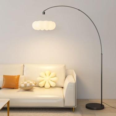 Imagem de Luminária de chão Creative Cloud Arc, estilo nórdico minimalista, ideal para leitura em cantos de sofás, com base de mármore. Perfeita para sala de estar e quarto.