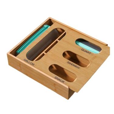 Imagem de Organizador de sacos para gaveta - Suporte 4 em 1 | Organizador de saco - para cozinha, sanduíche, lanche, galão, armário, balcão, prateleira, banheiro, garagem, lavanderia, pia, casa, trailer