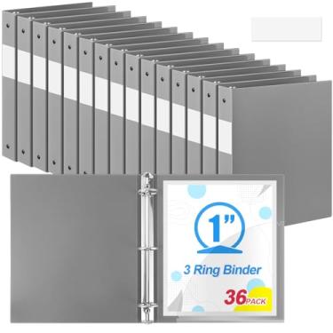 Imagem de Skyygemm 36 fichários de plástico com 3 anéis de 2,5 cm e 3 argolas flexíveis para papel tamanho carta 21,5 x 28 cm, comporta até 225 folhas com 1 bolso, fichário versátil para escola, escritório