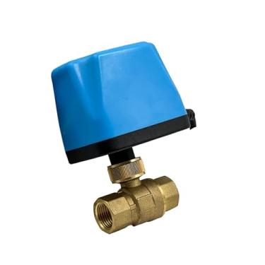Imagem de Válvula esférica de latão motorizada normalmente fechada de 1/2 3/4 1 polegada normalmente fechada válvula de esfera elétrica de latão de 2 fios Corpo de válvula de orifício grande 1 peça (2,5 cm