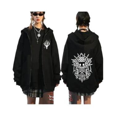 Imagem de Moletom Unissex Oversized Hollow Knight Com Zíper, Casual, Estilo Pull