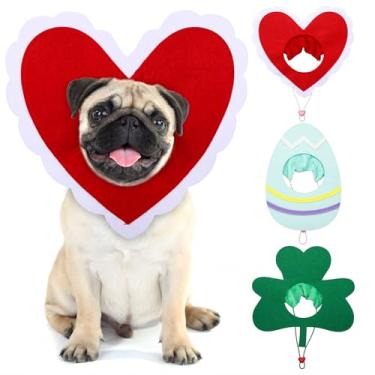 Imagem de Huhumy Conjunto de chapéus de cachorro de Páscoa Dia dos Namorados Dia da Irlanda para cães para festas de fim de ano, acessórios de feltro para fantasia de animais de estimação, coleção de festas