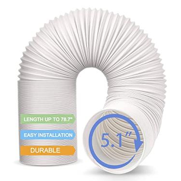 Imagem de Mangueira de ar condicionado, mangueira de exaustão portátil com diâmetro de 5,1 polegadas, comprimento da mangueira CA no sentido horário de até 203 cm, mangueira de ventilação CA de substituição