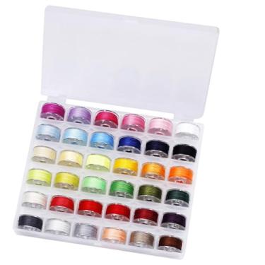 Imagem de Kit de Linhas Costura com 36 Bobinas Linha em Grade Estojo Organizador para Máquina Algodão Alto Transparente Fácil Armazenar e Acessar Amplamente Apl