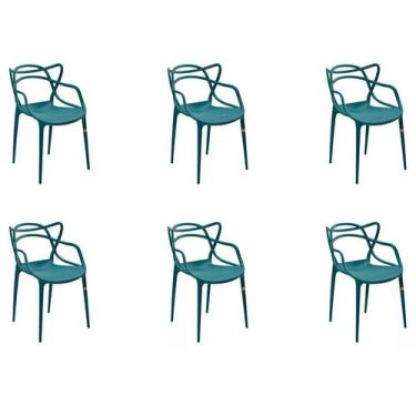 Imagem de Conjunto com 6 Cadeiras Allegra Verde Petróleo - Rivatti