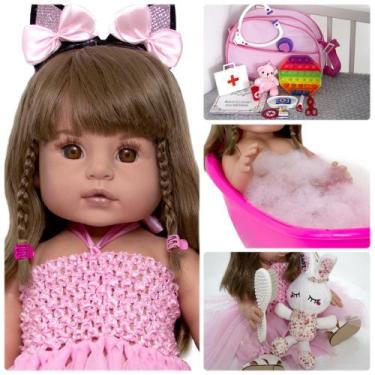 Imagem de Bebe Reborn Princesa Bailarina Menina Castanho e Acessórios - Cegonha 