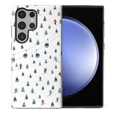 Imagem de casesok Capa para Samsung Galaxy S24 Ultra, capa rígida de camada dupla + capa de telefone de silicone, proteção total à prova de choque para Samsung Galaxy S24 Resort de ultra-esqui, férias de