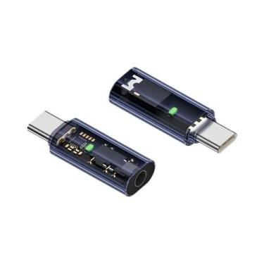 Imagem de Adaptador USB C Para Fone De Ouvido De 3,5mm, Conversor De Áudio DAC P