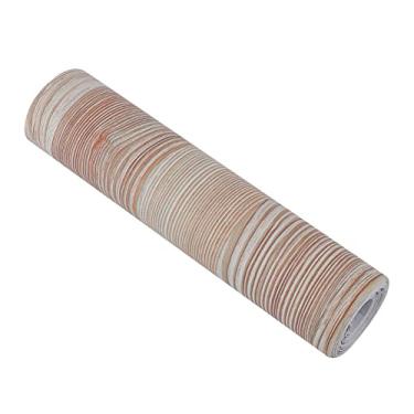 Imagem de CUOFYUNL Papel de parede removível adesivo decalque de parede quarto sala de estar decoração de casa (Grão de madeira marrom ecológico)