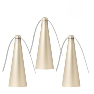 Imagem de Kit 3 Ventiladores Repelente Portátil Espanta Mosquito Insetos Para Mesa Externa Refeição Silencioso(Kit 3 Peça dourada)