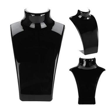 Imagem de Generic Busto de Manequim de Joias Acrílicas de 3 Cores, Lindo Expositor para Colares e Brincos, 5,4" X 8,5", Durável e Atraente, Ideal para Organização de Joias (Preto)