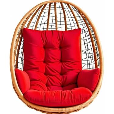 Imagem de Almofada para cadeira suspensa tipo ovo, para uso interno e externo, ideal para cestos suspensos e redes de balanço, com apoio de braço (OnlyCushion)