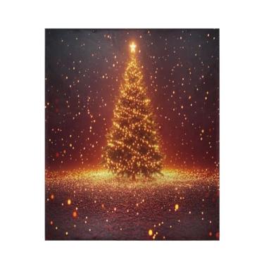 Imagem de Blueangle Cobertor de árvore de Natal com estrelas brilhantes, supermacio, quente, aconchegante, leve para todas as estações, cobertor de lã para cama ou sofá, fácil de cuidar (127 x 152 cm) #415