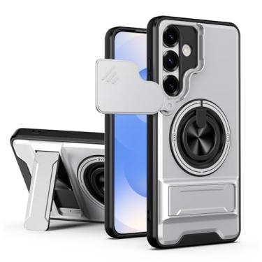 Imagem de SORAKA Capa para Samsung Galaxy S25 Plus com suporte,proteção de lente com janela e capa dupla de PC e TPU compatível com suporte magnético para carro