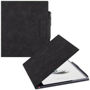 Imagem de BOZHUORUI Capa magnética para tablet Boox Note Air 5 C ePaper (26.2 cm, lançado em 2025) | Design de fivela de caneta | com hibernar/despertar automático | fina e leve | capa de couro PU (preto