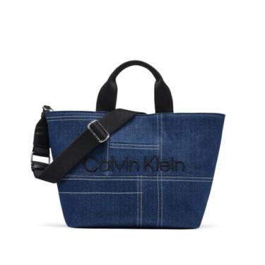Imagem de Calvin Klein Bolsa tiracolo feminina Calvin Klein Averil, Jeans, One Size