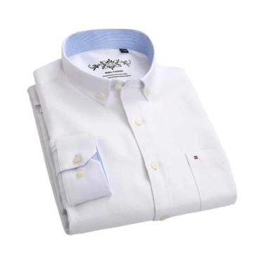 Imagem de Camisa Oxford Masculina De Manga Longa Sem Necessidade De Passar, Padr