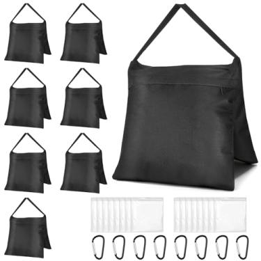 Imagem de 8 pacotes de sacos de areia pesados, sacos de areia resistentes, sacos de areia de peso de tripé para barraca de dossel, base de guarda-chuva, suporte de pano de fundo, tripé fotográfico, mesa de