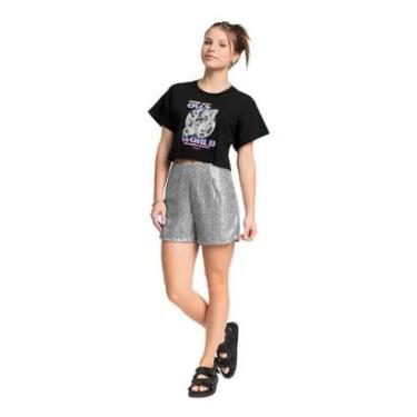 Imagem de Blusa em Algodão Juvenil Manga Curta Gloss-Feminino