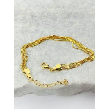 Imagem de Pulseira Veneziana com Extensora Banho Ouro 2 Milésimos e Verniz Itali