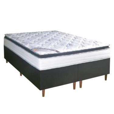 Imagem de Colchão King Molas Ensacadas Belize + Base 193x203x66 - Bom Pastor