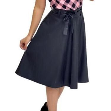Imagem de Saia material sintético Evangélica Midi Rodada - Look Modas Octavio, P
