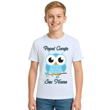 Imagem de Camiseta Papai Coruja Azul Dia dos Pais Personalizada - Use P4, Branco
