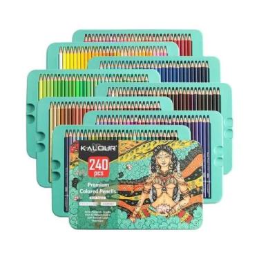 Imagem de Conjunto De Lápis De Cor Luxuoso De 240 Cores Em Caixa De Ferro À Prov