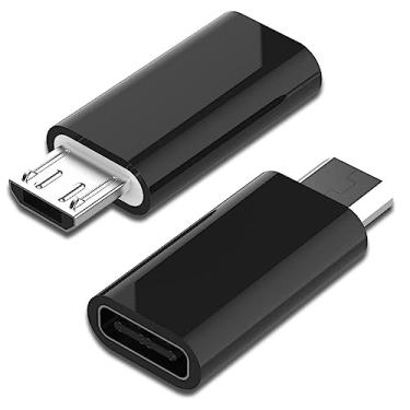 Imagem de Adaptador USB C fêmea para micro USB macho (pacote com 2), adaptador micro USB, adaptador micro USB para USB C, carregador rápido, cabo de alimentação, extensão de plugue para dispositivos Nexus, LG
