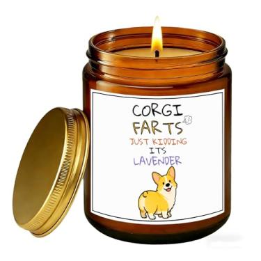 Imagem de Vela Corgi para presente e decoração - Vela de soja perfumada de lavanda divertida para amantes de cães - Presente para mãe de cachorro - Vela de aromaterapia para alívio do estresse