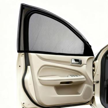 Imagem de HARFINGTON 2 peças de telas de janela de carro 119,9 cm x 59,9 cm malha respirável janela lateral do carro cortinas de sol elástico auto proteção de privacidade para acampamento automático