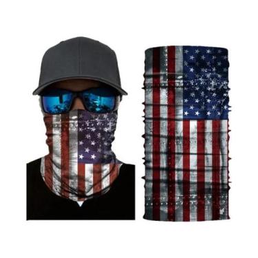 Imagem de Balaclava Masculina Sem Costura Com Bandeira Nacional, Lenço Mágico, F