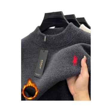 Imagem de Suéter Masculino De Veludo Com Gola Redonda, Casual, De Marca De Desig