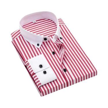 Imagem de Camisa Branca Slim Fit Masculina De Manga Longa Com Colarinho Windsor 