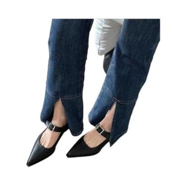 Imagem de Sapatos Femininos De Moda Mary Jane Com Salto Médio E Fivela De Cinto 