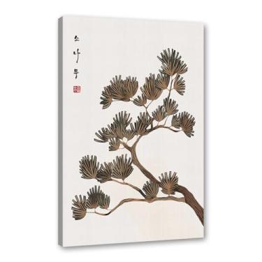 Imagem de Pôster em tela vintage coreano com citações Hangul pintura oriental decoração de arte de parede imagens de cultura coreana para sala de estar quarto decoração de casa (SKU4,16x60 cm), emoldurado (tela