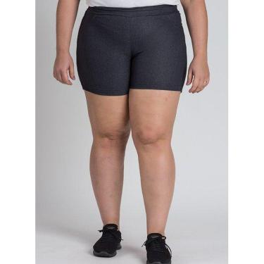 Imagem de Bermuda Feminina Plus Size Sarja Cós Elástico Atrás Bolsos Fake -Serena-Feminino