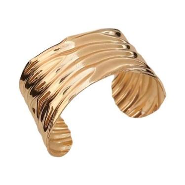 Imagem de Pulseira De Metal Plissada Feminina Da Moda, Anel De Braço, Bracelete 