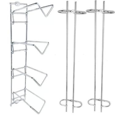 Imagem de Conjunto Portas Taças 42cm e Suporte Adega de Parede para Garrafa de V