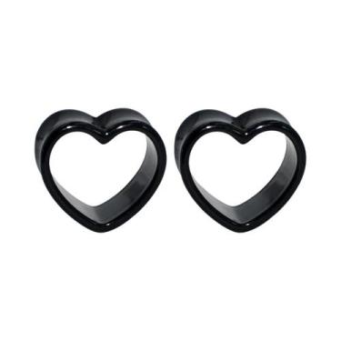 Imagem de Piercing De Orelha Transparente Em Acrílico Preto E Branco Em Formato 